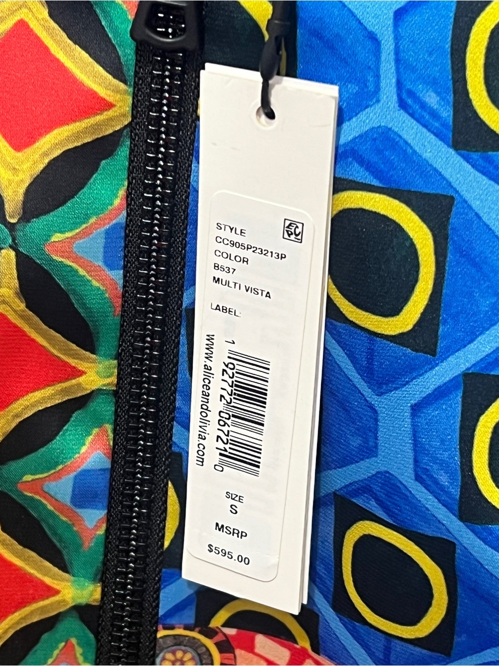 NWT Alice + Olivia Multi Vista Reversible Bomber Jacket Geometric Sz Small - Picture 5 of 8